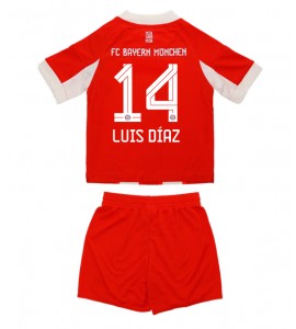 Bayern Munich Luis Diaz #14 Jalkapallovaatteet Lasten Kotipeliasu 2025-26 Lyhythihainen (+ Lyhyet housut)